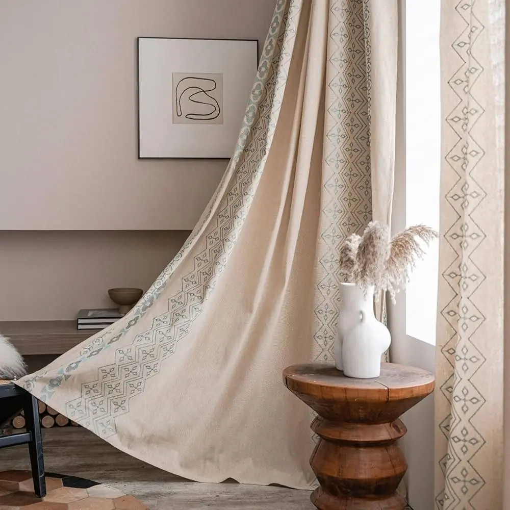 Homxi Cortinas Salon 2 Piezas Beige