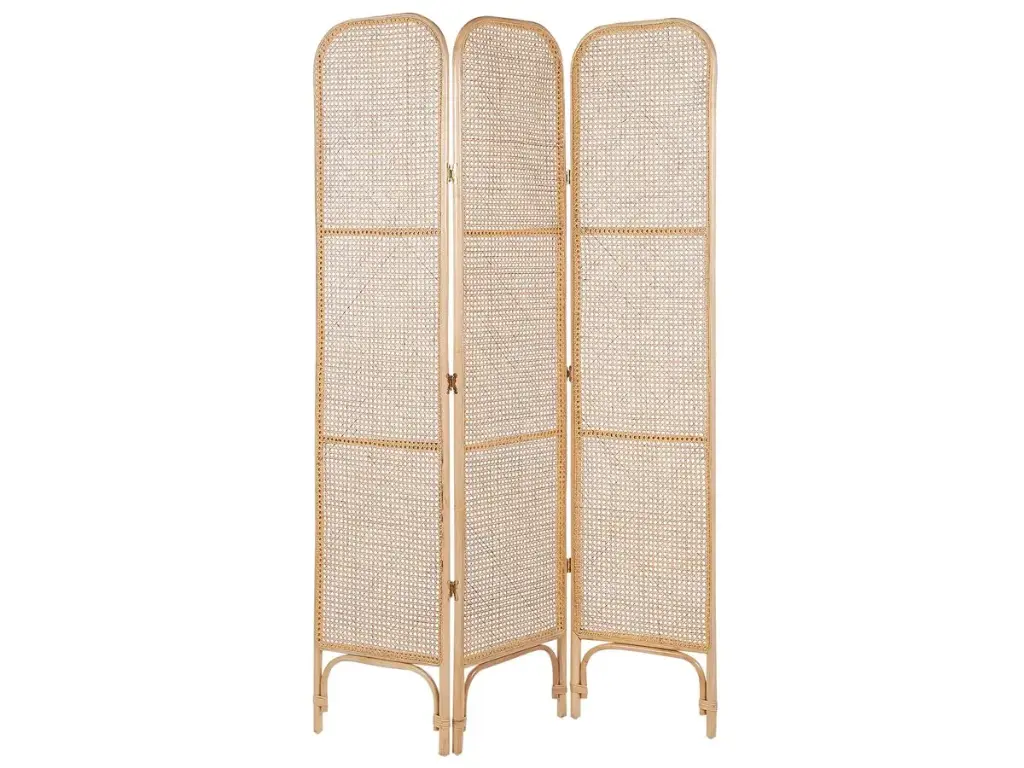 Panel decorativo tipo biombo (ratán y madera)