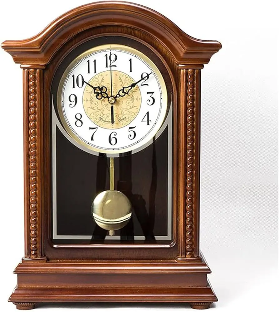 Reloj de sobremesa retro (analógico, madera)