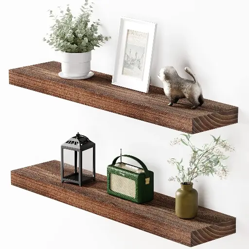 [EST-FLO-RUS-0001] Estante Flotante Madera Rústica