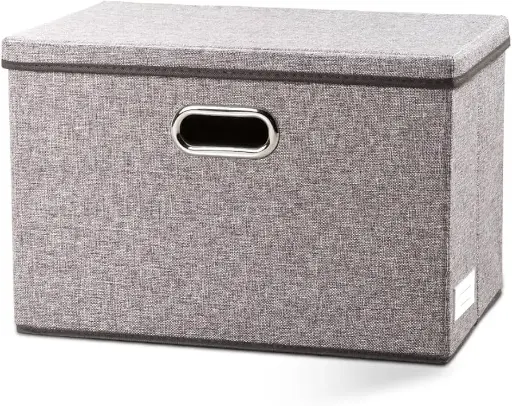 [CAJ-ALM-DEC-0001]  Caja de almacenamiento decorativa (tela gris)